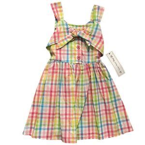 New Sweet Home Rose Pastel Checked Sundress Size 2T